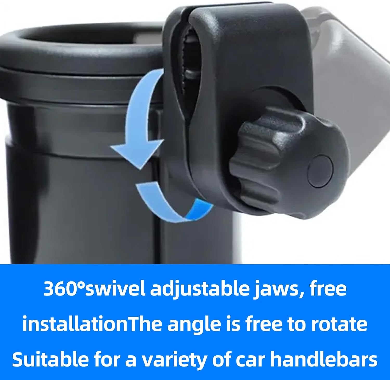 Stroller Cup Holder with Phone Holder, 3-in-1 Strollers Storage Rack & 360 Degrees Rotation Drink Holder Travel Friendly for Wheelchair Stroller Bike Walker Scooter