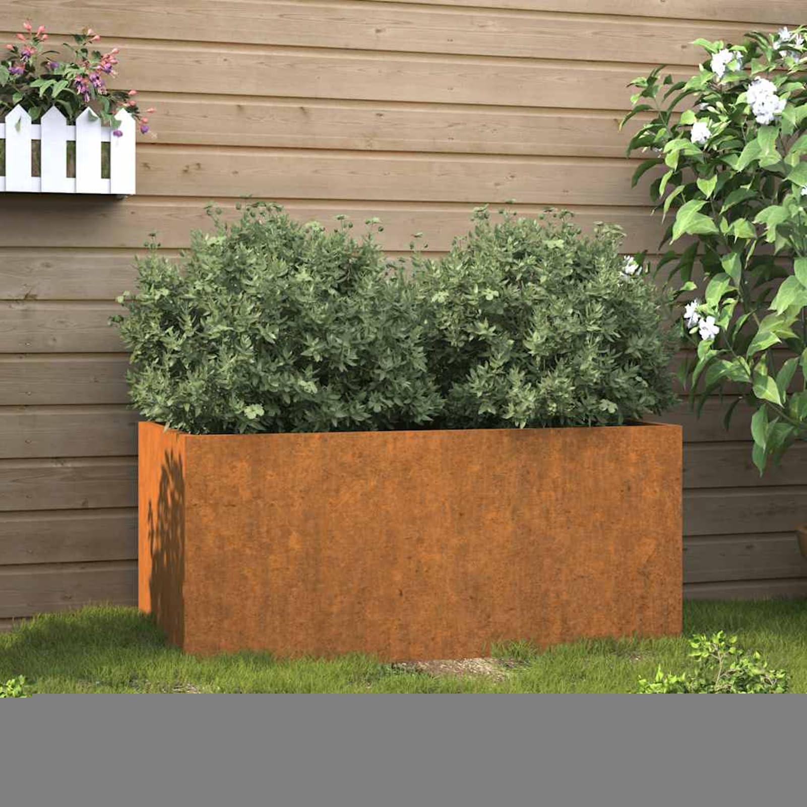 Fioriera Rialzata, per Giardino Balcone e Patio, 62x40x39 cm, Acciaio Corten, Fioriera da Esterno con Struttura Robusta, per Appassionati di Giardinaggio e Fai da Te