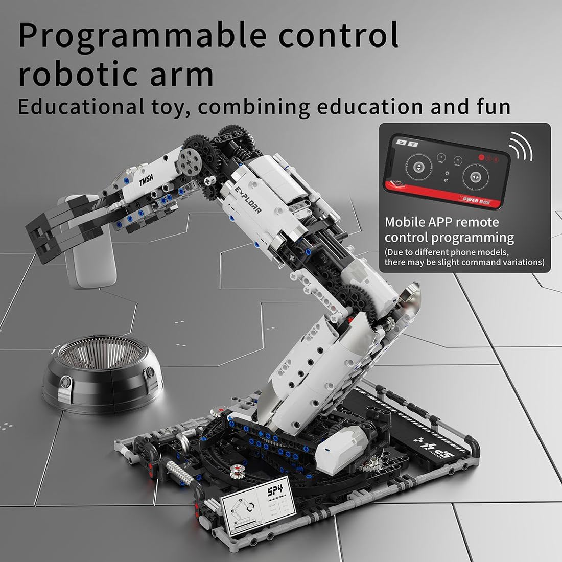 Programmable control robotic arm with mobile APP remote control programming