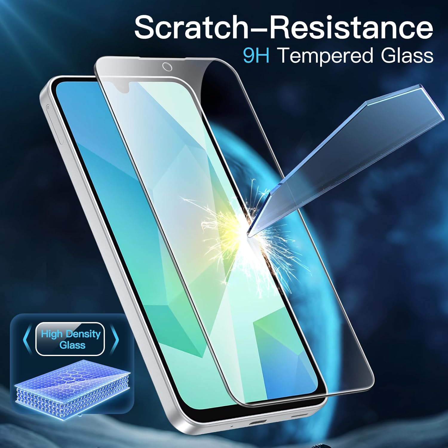 JETech Verre Trempé pour Samsung Galaxy A16, Lot de 3 - Mise en situation et utilisation