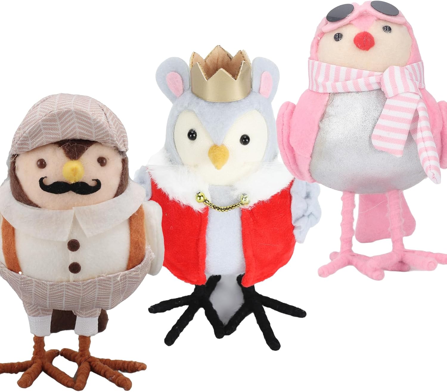 Christmas Tabletop Decorations Bird,Standing Bird Christmas Decoration,Thanksgiving Bird Table Ornament,Christmas Bird Figurine Table Top Decor,Window Home Decoration for Desk Office Mantel Party