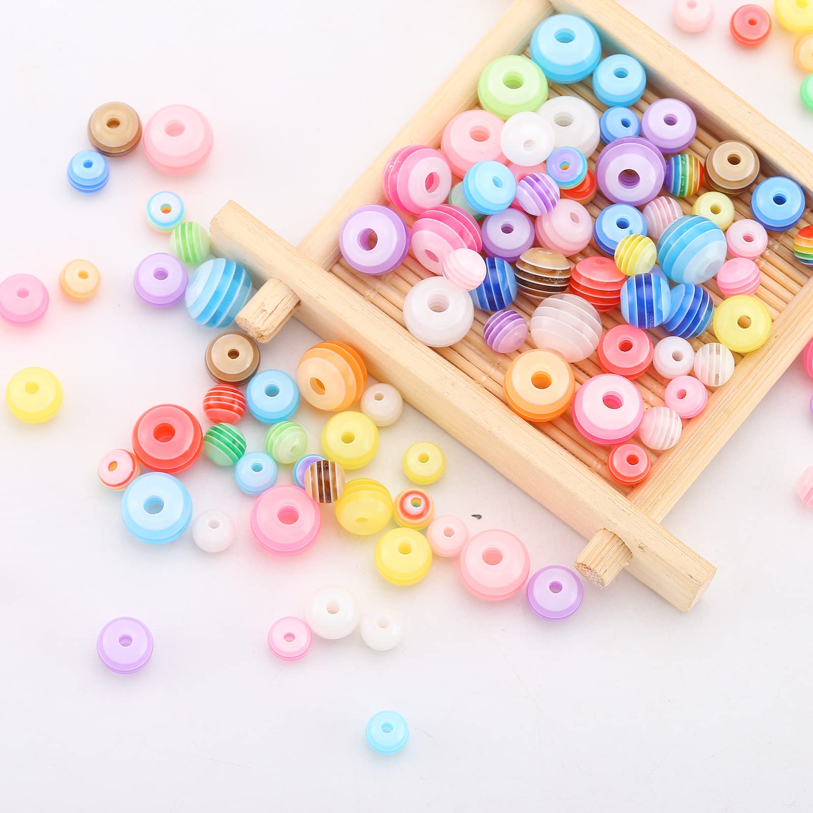 DAHI Lot De 1780 Perles Rondes Acrylique 6mm - Multicolores Mat - Création Bijoux, Bracelets, Colliers - DIY Enfants Et Adultes
