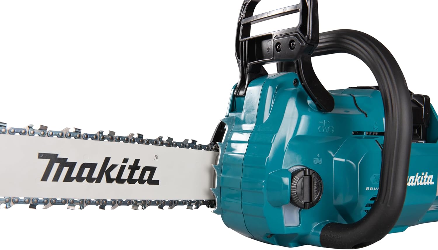 Makita UC025GZ Chainsaw close-up of bar and chain