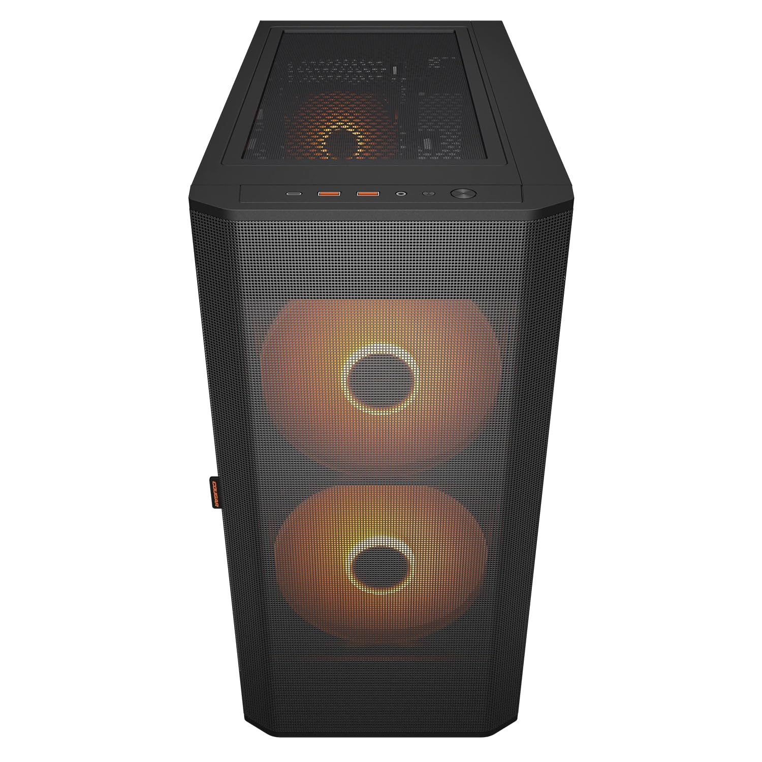 COUGAR Caja de torre media Airface Flow, máximo 10 ventiladores, 2 ventiladores frontales ARGB PWM de 180 mm, soporta hasta 360 mm AIO, enfriador de aire de 190 mm, filtro de polvo deslizante rápido