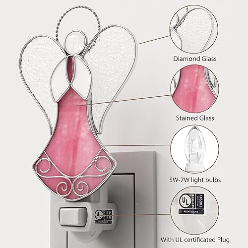 Miniatura 5 de Luz nocturna de ángulo rosa, luces LED de noche enchufables a la pared, luz nocturna decorativa para dormitorio, baño, pasillo, cocina, regalo para