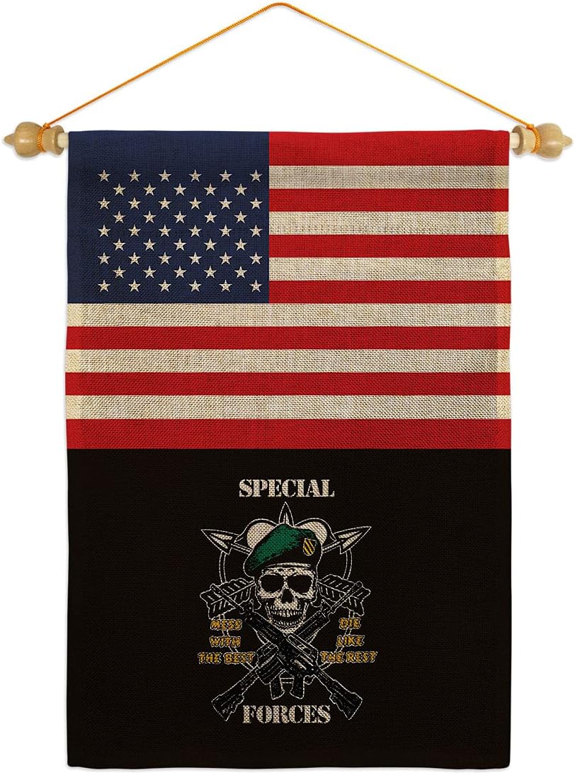 Service US Special Forces Garden Flag Armed All Branches Support Honor United State American Military Veteran Official Small Decorative Gift Yard House Banner Double-Sided Made In USA 13 X 18.5
