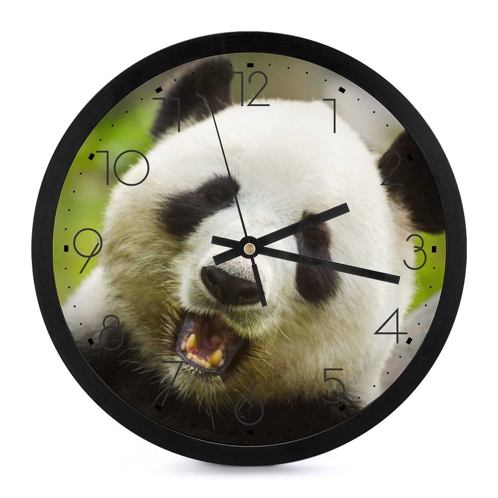 Horloge murale ronde panda de 25.4cm décorative pour salon et chambre