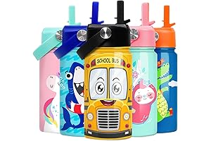 SANDJEST School Bus Water Bottle - The Coolest Water Bottle for Kids on the Go