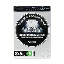 Haier I-Pro Serie 7 Lavasciuga Slim 8+5 Kg, Libera Installazione, Carica Frontale, 59,5 x 56 x 85 cm, 1400 Giri, Classe A, D, Trattamento Antibatterico, Rilevamento Carico, Bianca – HWD80-B14979