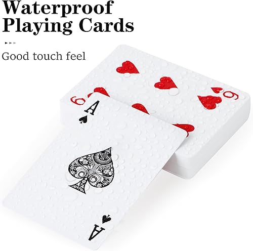 Miniatura 2 de Juego de cartas de plástico impermeables, 2 cartas para adultos y niños, juego de cartas de póquer, índice regular de tamaño de póquer, adecuado