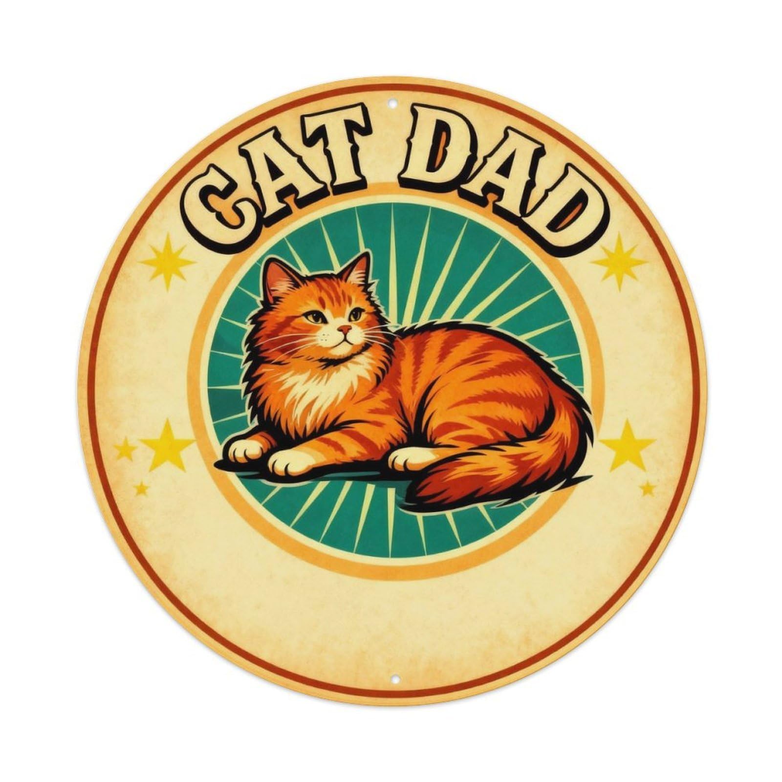 Cat Dad Pet Sign Metal Tin Sign Plaque