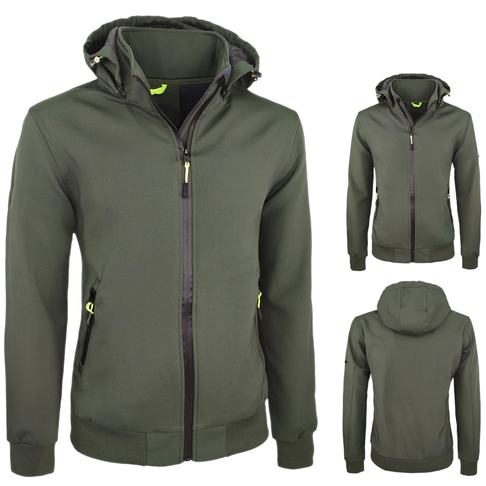 Giubbotto Uomo Termico Invernale Softshell Impermeabile Antivento con Cappuccio Giacca In Pile Calda