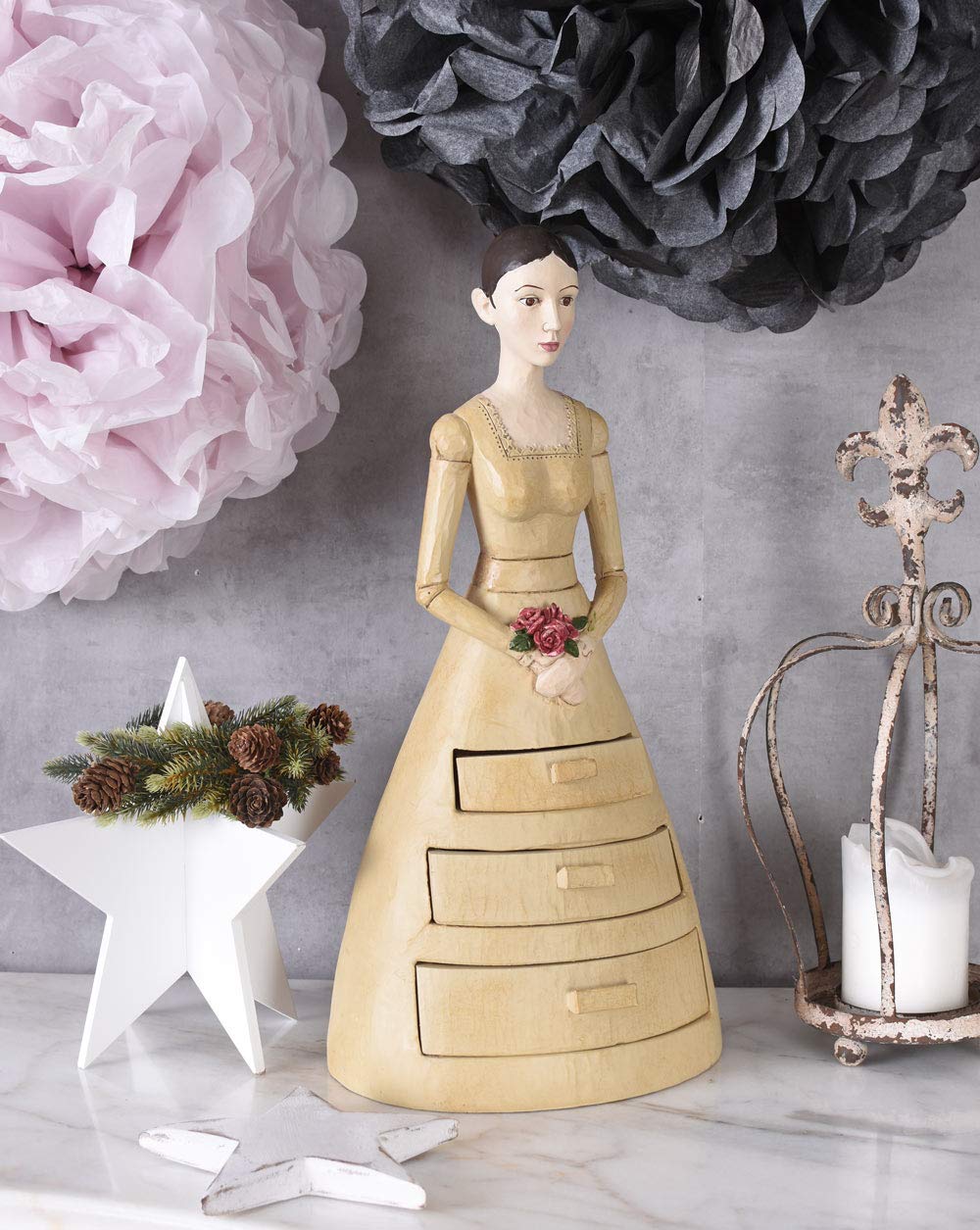 Biedermeier FEMME COMME Boîte à bijoux style antique shabby
