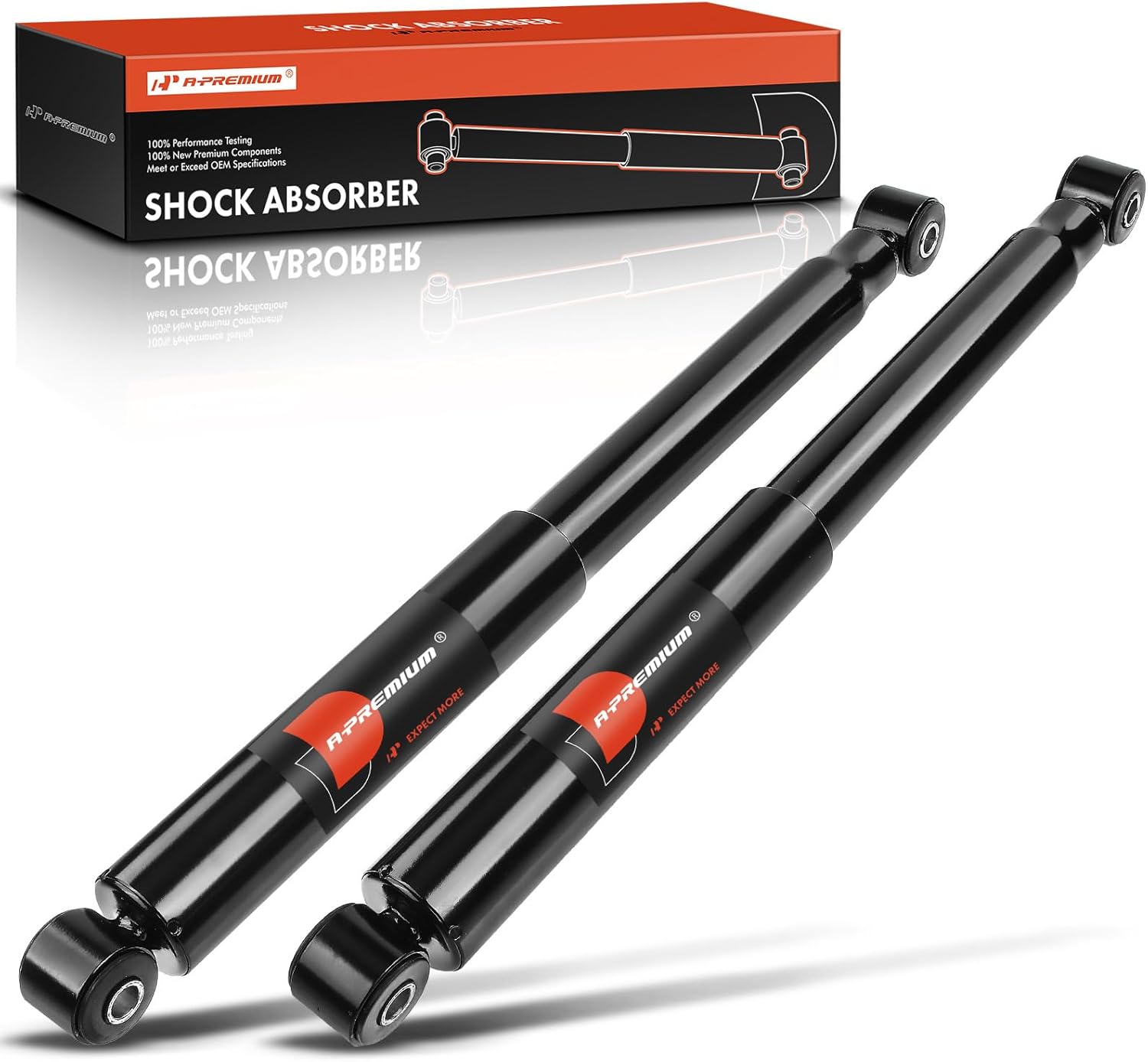 A-Premium Rear Shocks Compatible with Chevrolet Silverado 1500 1999-2007 & Dodge Ram 1500 1994-2002 & GMC Sierra 1500 1999-2007 - [RWD, Exc. Electronic Susp] - 2x Replacement Suspension Strut