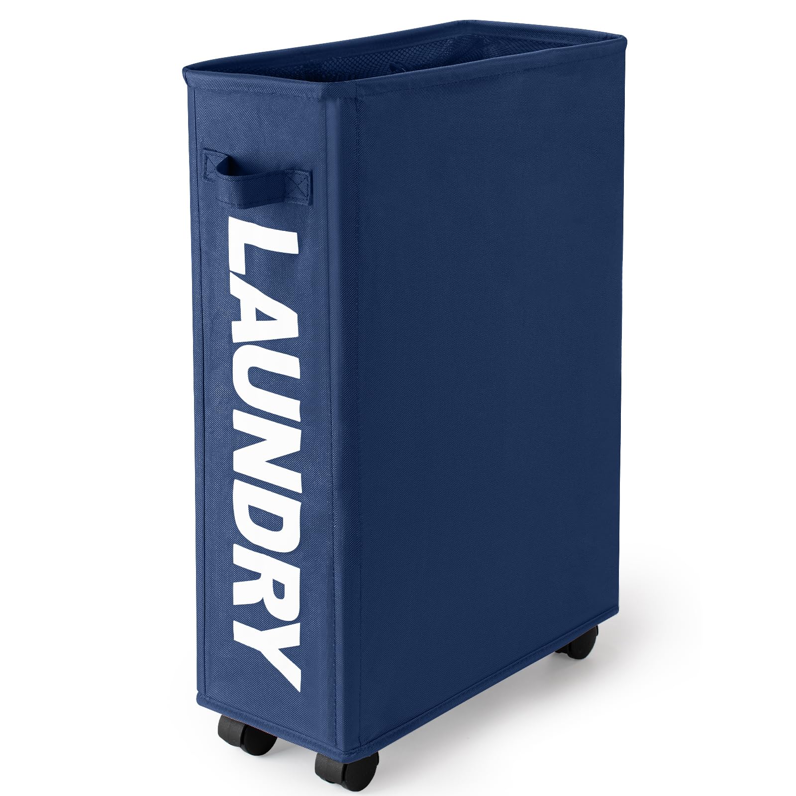 Cestos para la Colada con Ruedas 43L Plegable Multifunción Tela Oxford Azul Oscuro