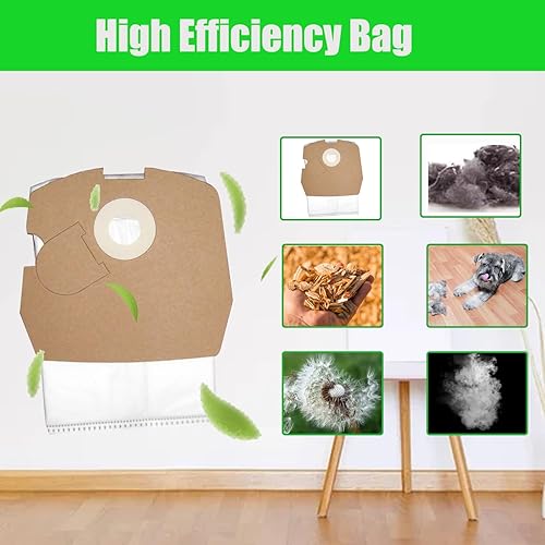 Miniatura 4 de Paquete de 10 bolsas de vacío HEPA de repuesto compatibles con aspiradora comercial Clean Obsessed CO711 y Perfect C105