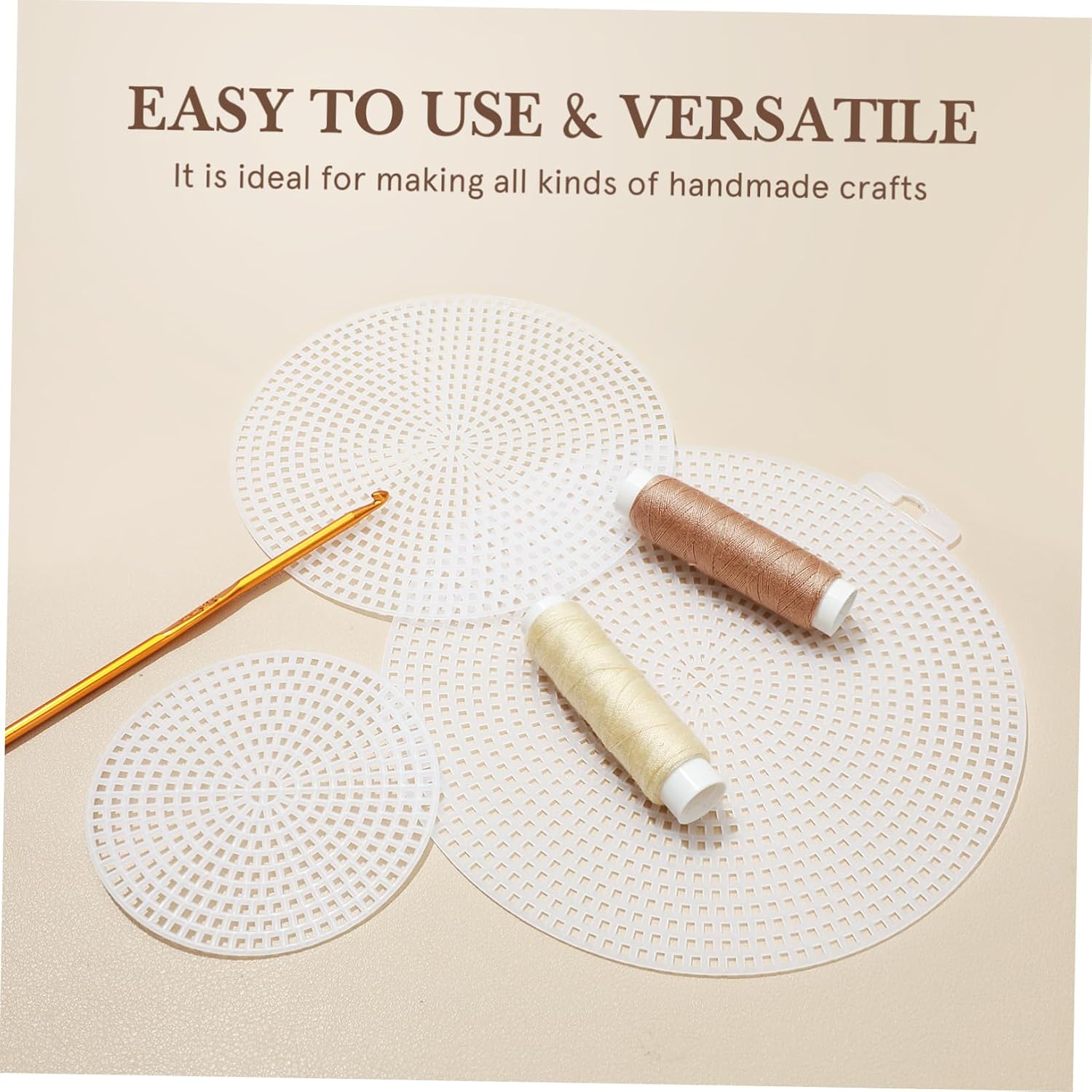 MOKKHNB 30Pcs Round Plastic Canvas Sheets for Embroidery Wear-Resistant Mesh for Crafting for Knitting and Crochet Projects