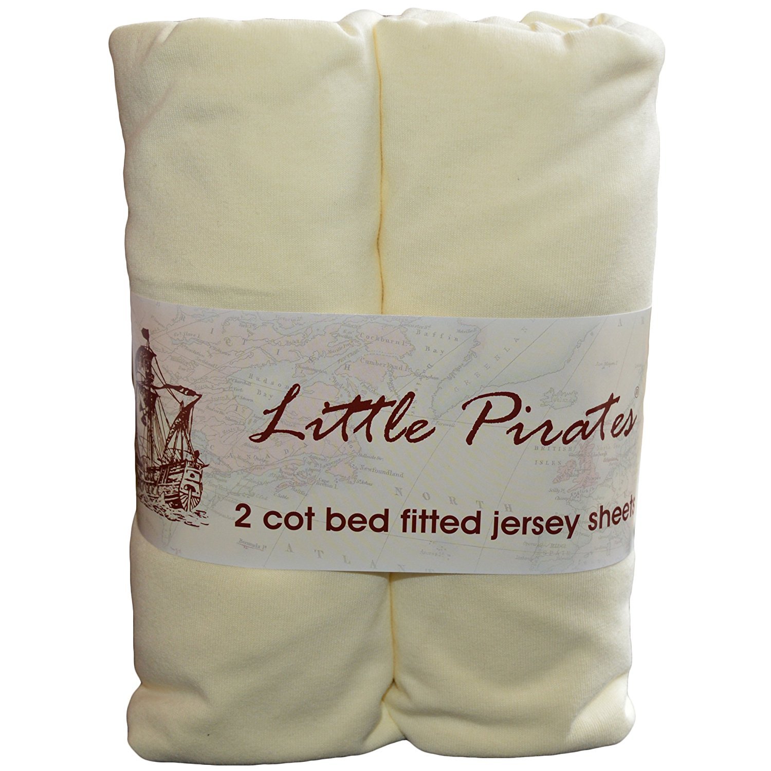 2 x Baby Cot Bed Fitted Sheet 70x140 100% Jersey Cotton - Cream