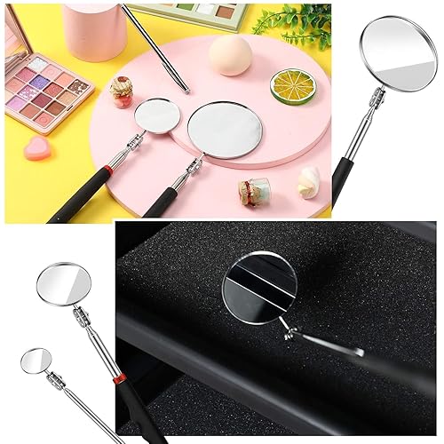 Miniatura 3 de 3 Piezas Espejo de Inspección Telescópico Herramienta de Inspección para Verificar el Estado del Vehículo, Observar las Pestañas, la Boca y Otras