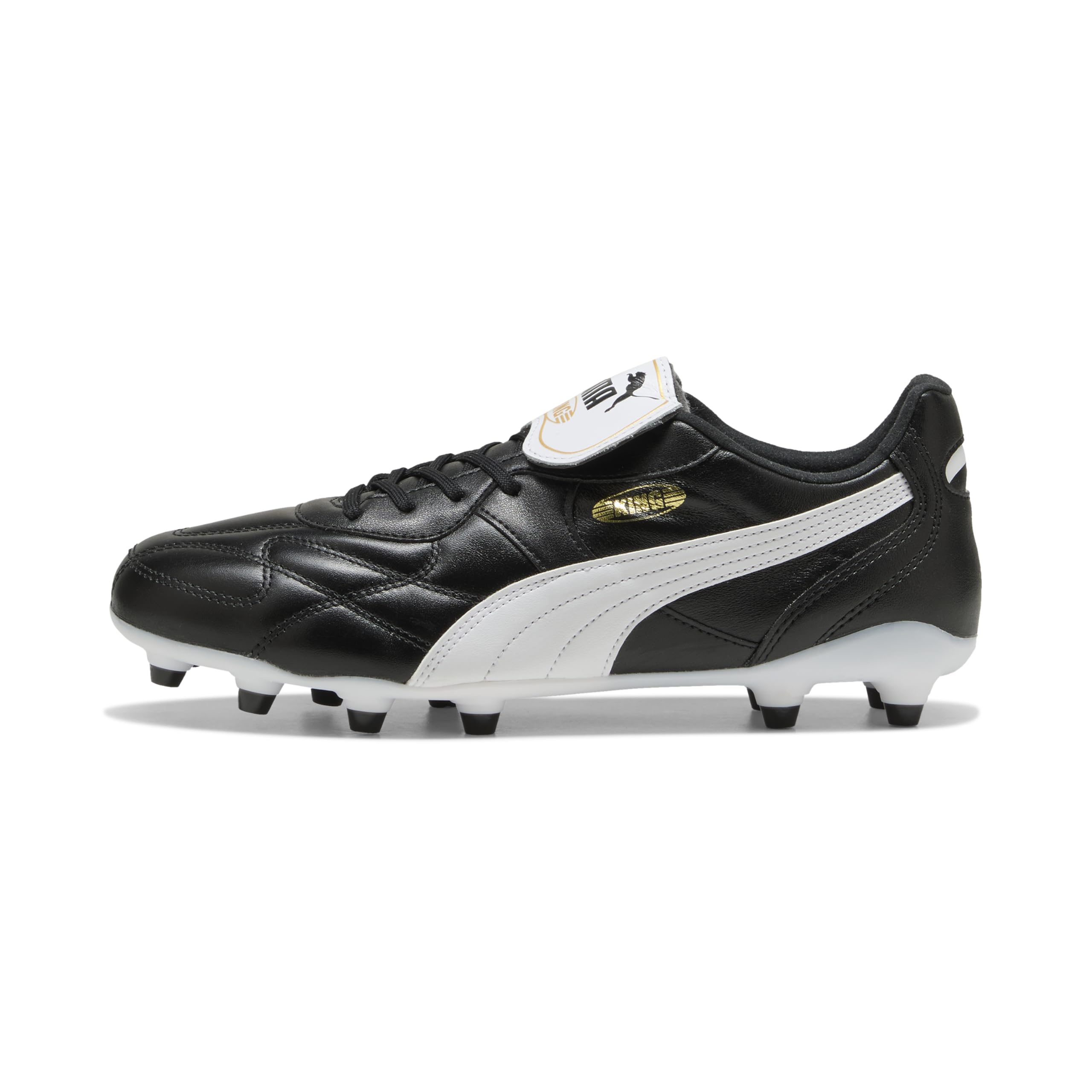 PUMA Unisex King TOP Firm Ground/Artifical Ground Football Boots, PUMA Black-PUMA White, 7.5 UK