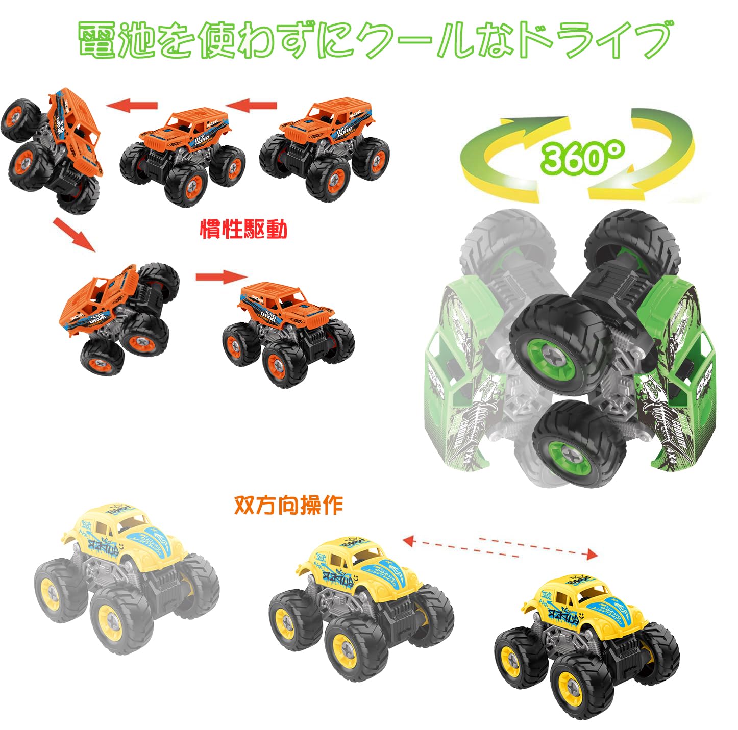 Amazon.co.jp: Funk Doggie モンスタートラック 4台入り ビッグループ Amazon.co.jp: Funk Doggie モンスタートラック 4台入り ビッグループ