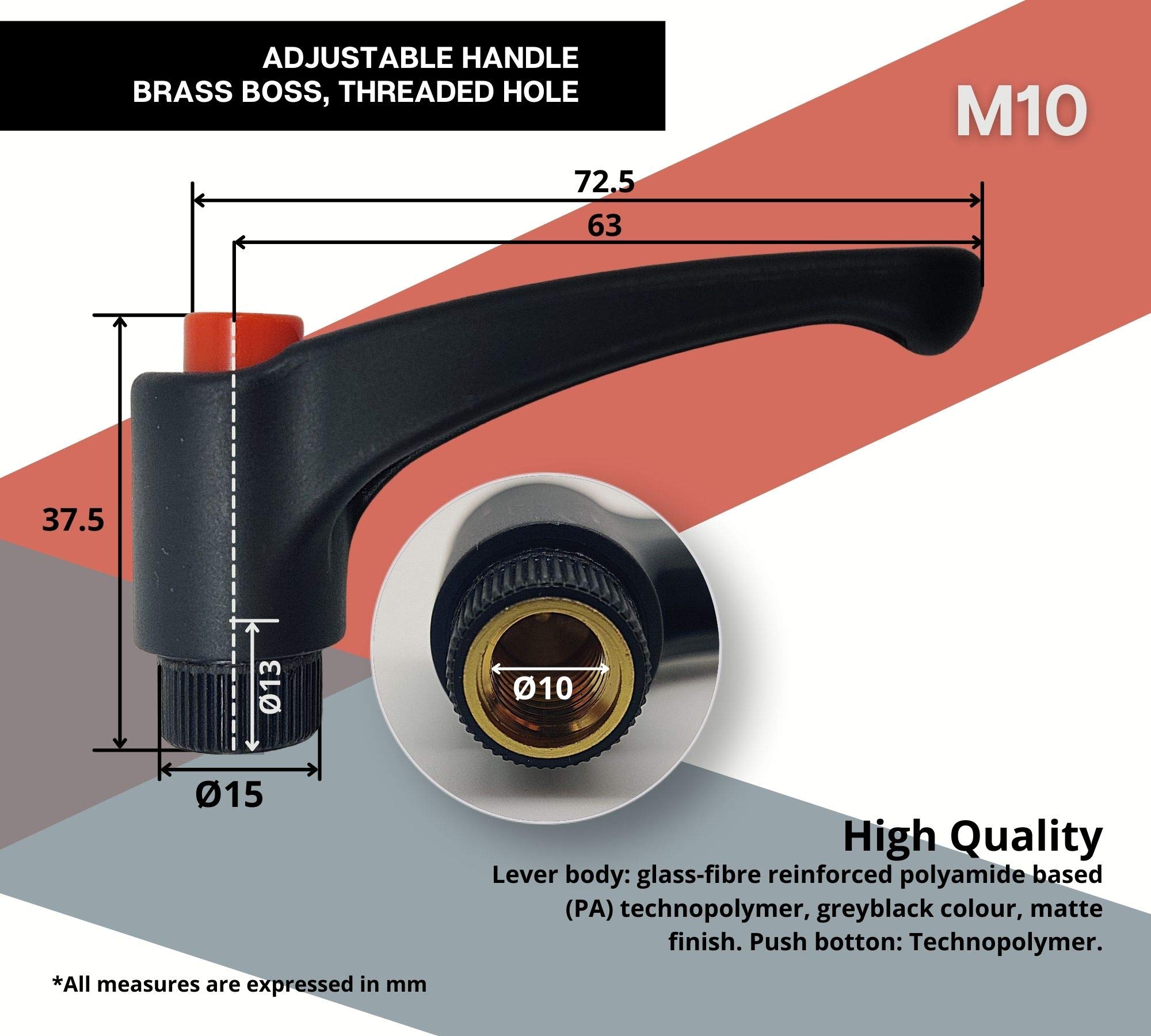 DOJA Industrial, Black (Matte), nut M10 - Image 4