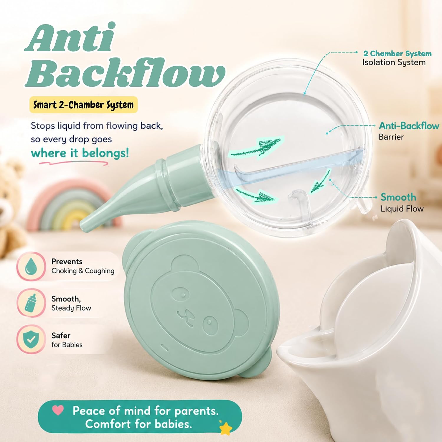 Electric Nasal Aspirator for Baby – Nose Sucker with Toddler Friendly Design, 5 Suction Levels up to 70kPa, Soothing LED & Music, Removable Lid, IPX7 Waterproof, USB-C Rechargeable