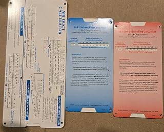 HVAC Chart 3 Pack: R-22 & R-410a Subcooling Calculators for TXV Applications, Duct Calculator