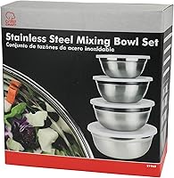 Vista 2 de Chef Craft Select Prep - Juego de cuencos con tapa, 75 cuartos de galón, 1 cuarto de galón, 1.5 cuartos de galón y 2 cuartos de galón, acero