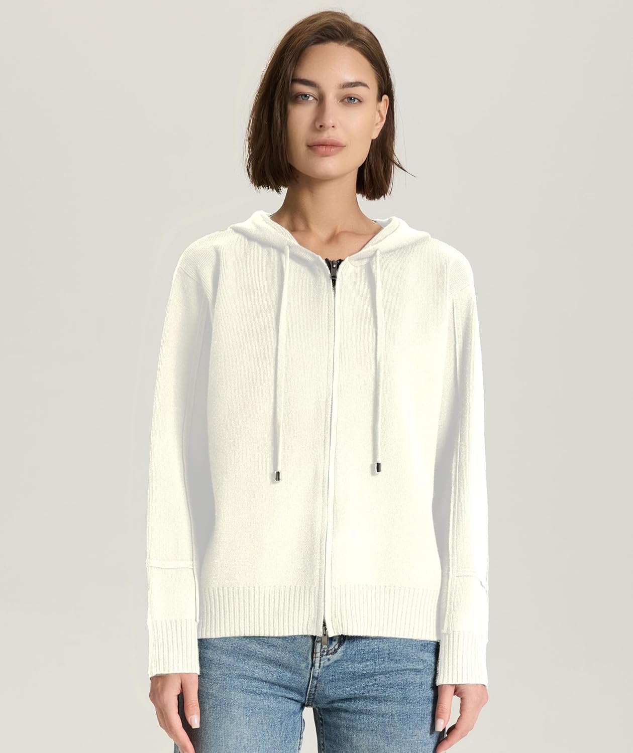 Women’s Full Zip Up Hoodies Soft Knit Sweaters Drawstring Long Sleeve Casual Trendy Oversized Cardigans - Image 5