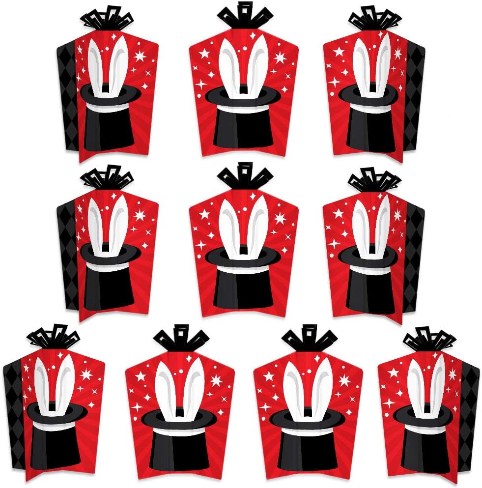 Big Dot of Happiness Ta-Da, Magic Show - Table Decorations - Magical Birthday Party Fold and Flare Centerpieces - 10 Count