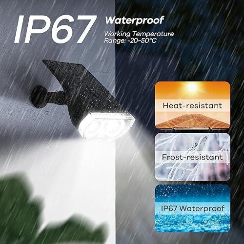 Miniatura 18 de Linkind - Focos solares, luces de jardín para exteriores, focos solares para jardín con 16 LEDs RGBW que cambian de color, luz de seguridad IP67