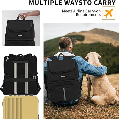 Miniatura 6 de Bolsa de viaje para perros para suministros con bolsa de contenedor de alimentos Mochila de viaje para perros para senderismo durante la noche