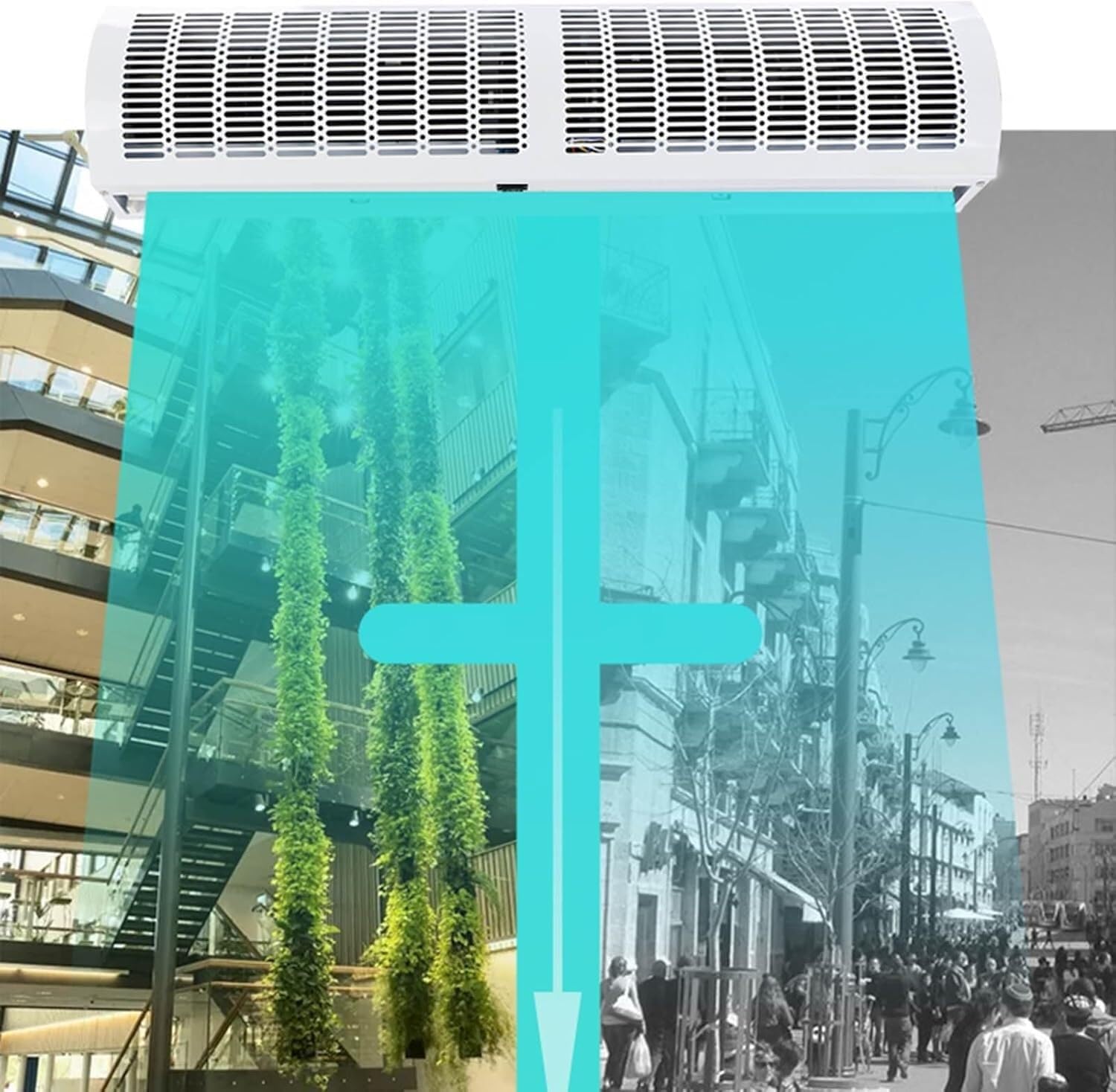 Large Air Volume Air Curtain With Remote Control Energy-saving Copper Core Motor Noise-reducing Wind Wheel(90cm)
