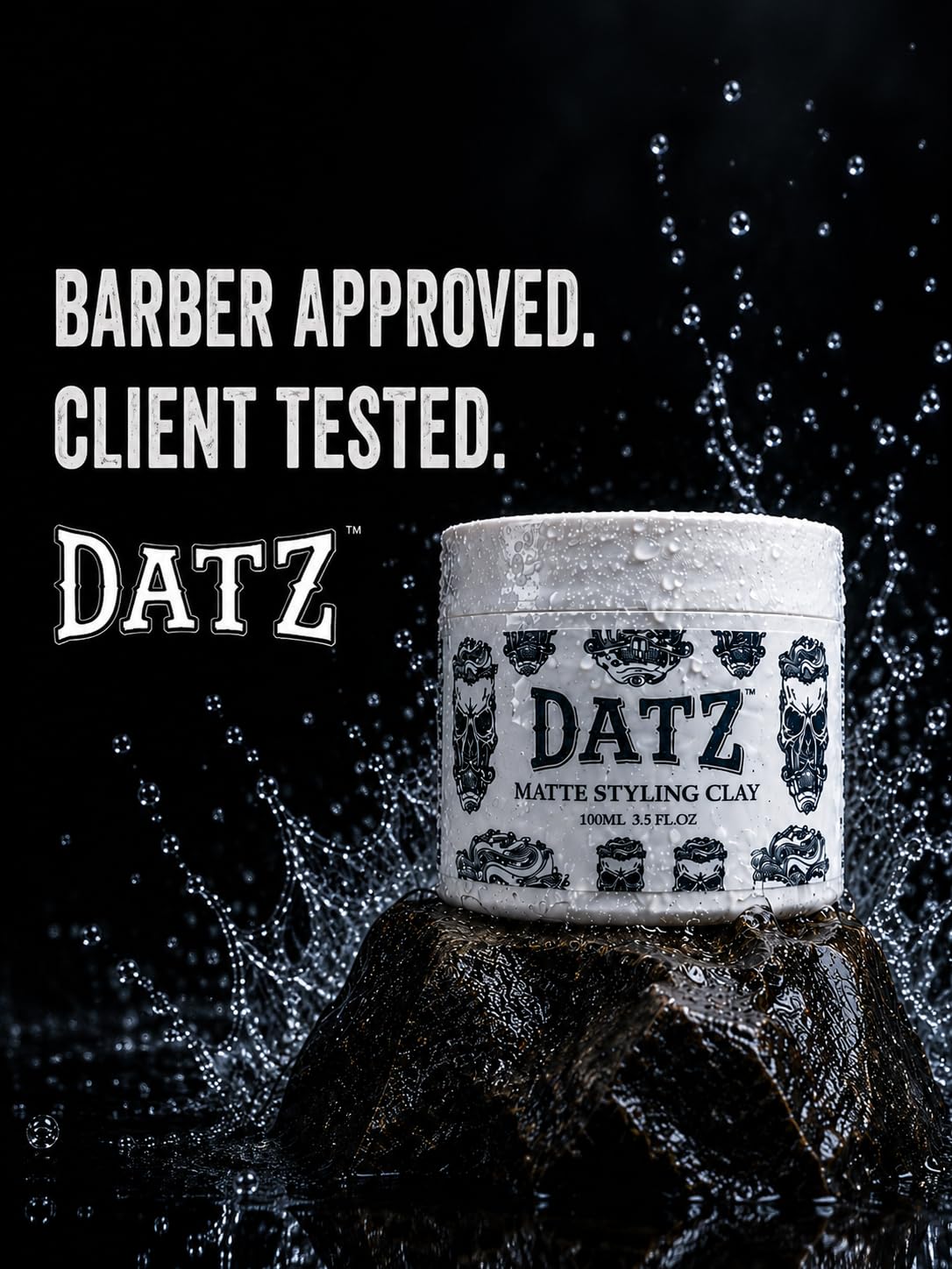DATZ Matte Styling Clay for Men | Medium Hold & Matte Finish | Non-Greasy Formula | Adds Texture & Volume | For Dry to Damp Hair | Easy Washout | 3.5 oz