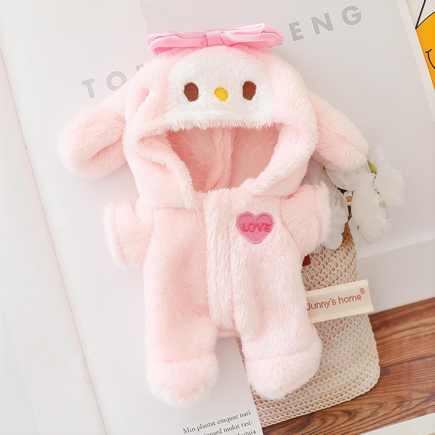 Clothes for Labubu 17cm Doll , Overalls Set for 6.7inch Doll Pajamas, Faking Animal Style Outfit Jumpsuit, Cute Fashion Dress Up Clothes Accessories for 1st/2nd/3rd Gen Dolls (Rabbit)