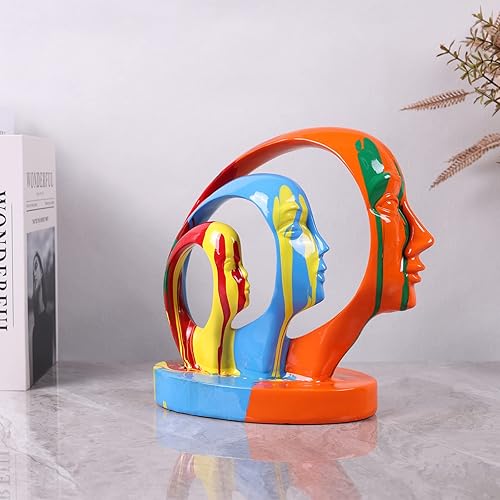 Miniatura 2 de Estatuas y esculturas abstractas, esculturas modernas minimalistas creativas de arte facial para sala de estar, mesa de comedor, oficina en casa,