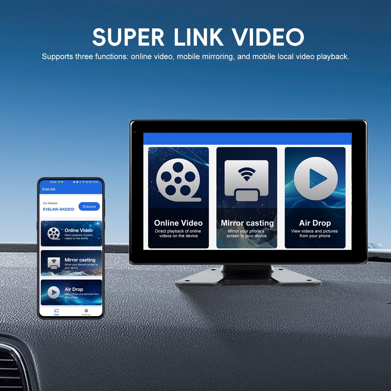 Kamera cofania 10,1 cala HD ekran 2,5D system DVR z 4 kamerami nagrywanie w pętli dla ciężarówek autobusów i maszyn rolniczych 7–32 V kompatybilna z CarPlay i Android Auto monitorowanie postoju IP68