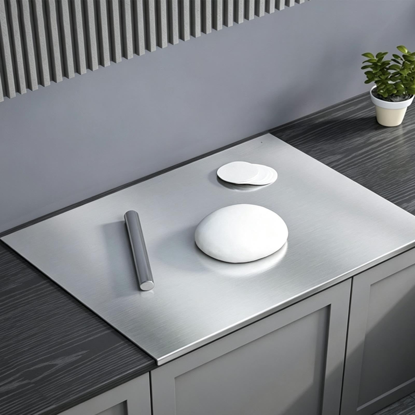 Tagliere Acciaio Inox, Spianatoia Acciaio Inox,Reversibile,Facile da Pulire