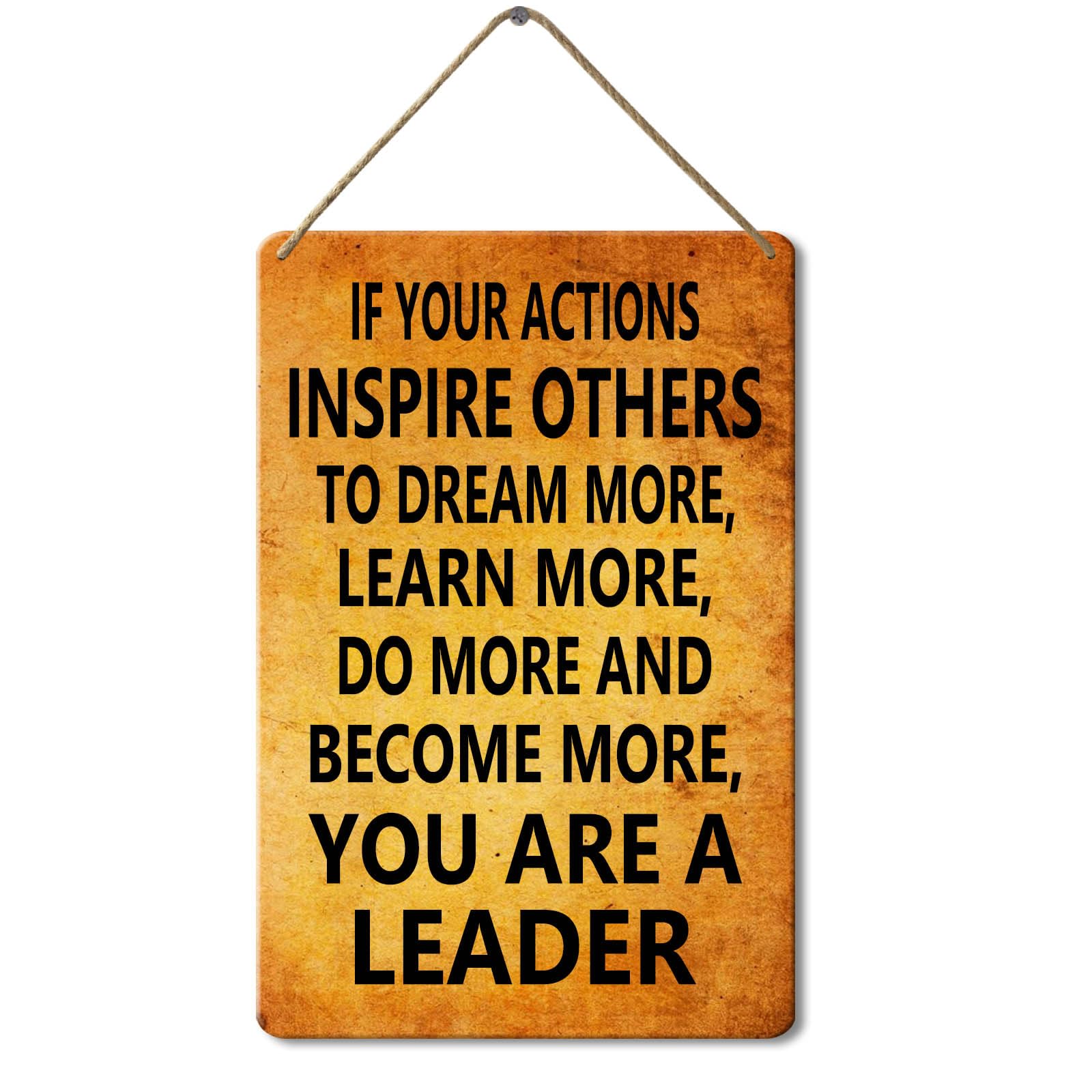 Inspirational Quotes Wooden Hanging Wall Sign, 8x12 Inch, Motivational Wall Art Decor for Boss, Manager, Team Leader