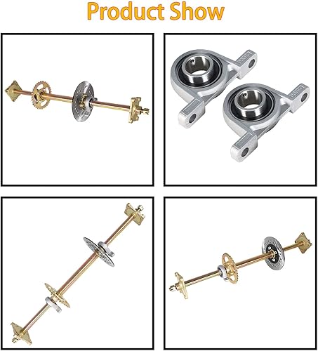 Miniatura 2 de WFLNHB Kit de eje trasero en vivo 32 Buje de rueda de disco 428 Reemplazo de piñón para Go Kart ATV Quad Drift Trikes