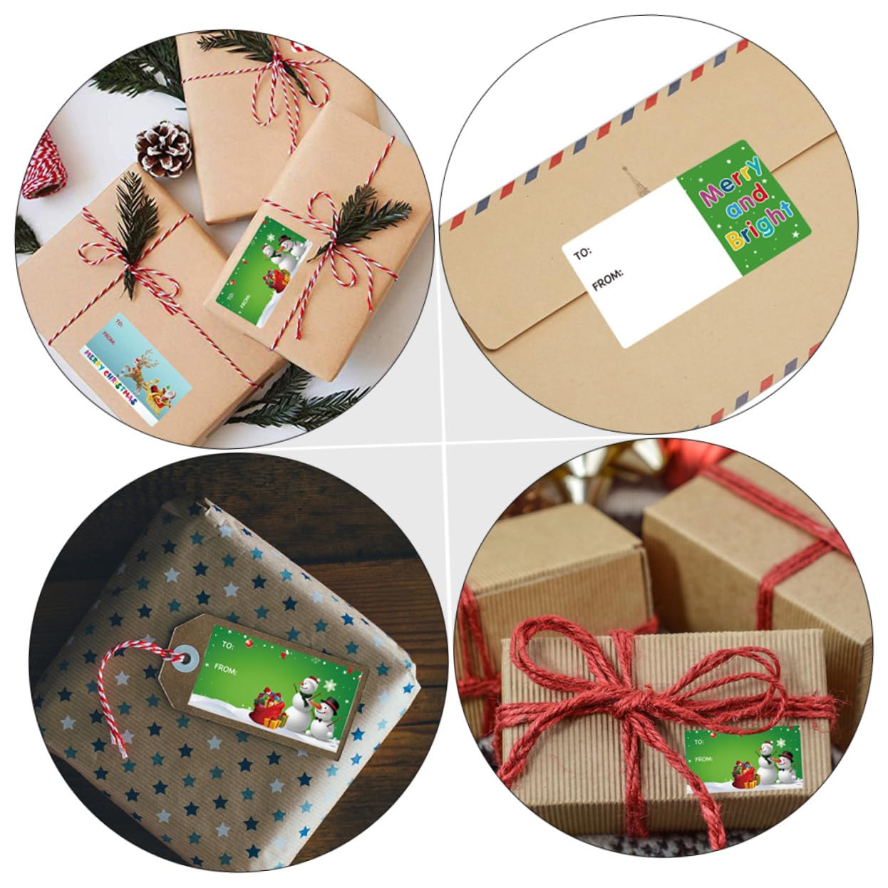 NUOBESTY 2 Set Adesivi Natalizi Adesivi Per Etichette Alimentari Etichette Adesive Decalcomanie Per e Natalizie Vacanza Adesivo Sigillante io 2 * 2