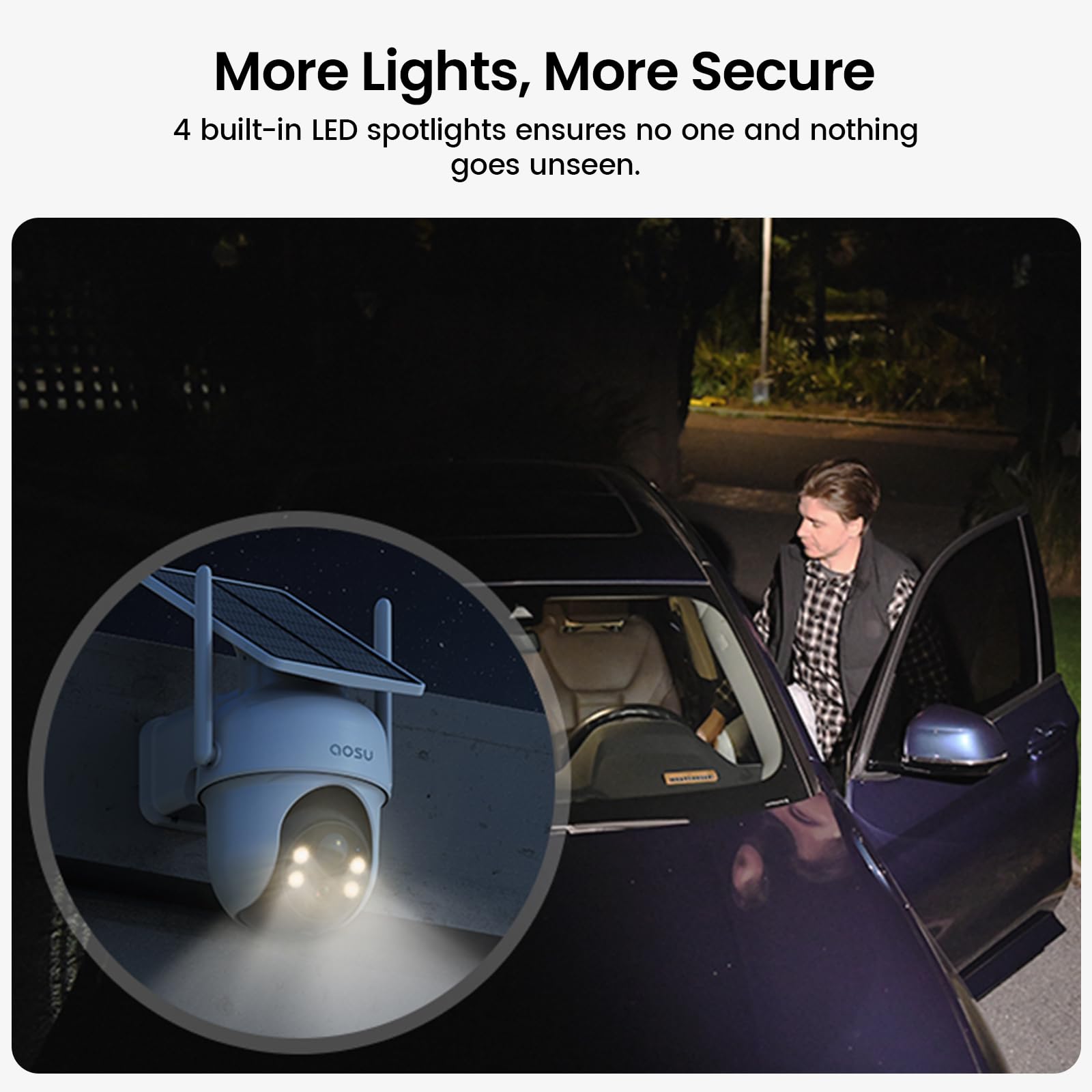 aosu Security Cameras Wireless Outdoor, 6-Cam Kit, No Subscription, Homebase Expandable to 1TB (32GB Built-in), 5MP Solar Camera Wireless Outdoor, 360° Pan & Tilt, Human Auto Tracking, Easy Setup