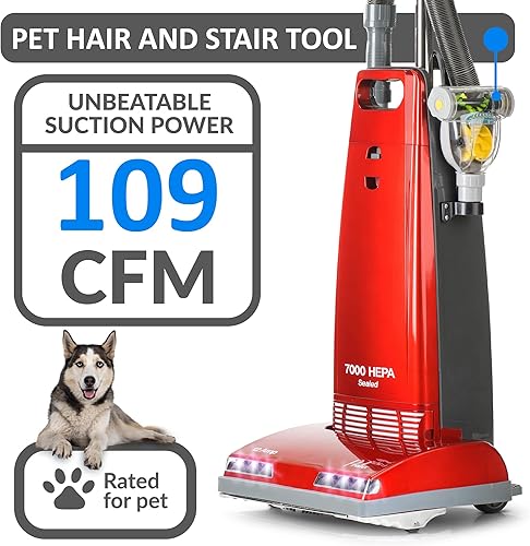 Miniatura 3 de Prolux Aspiradora vertical 7000 potente filtración HEPA verdadera, cámara de polvo empaquetada, rollo de cepillo de acero inoxidable, herramientas