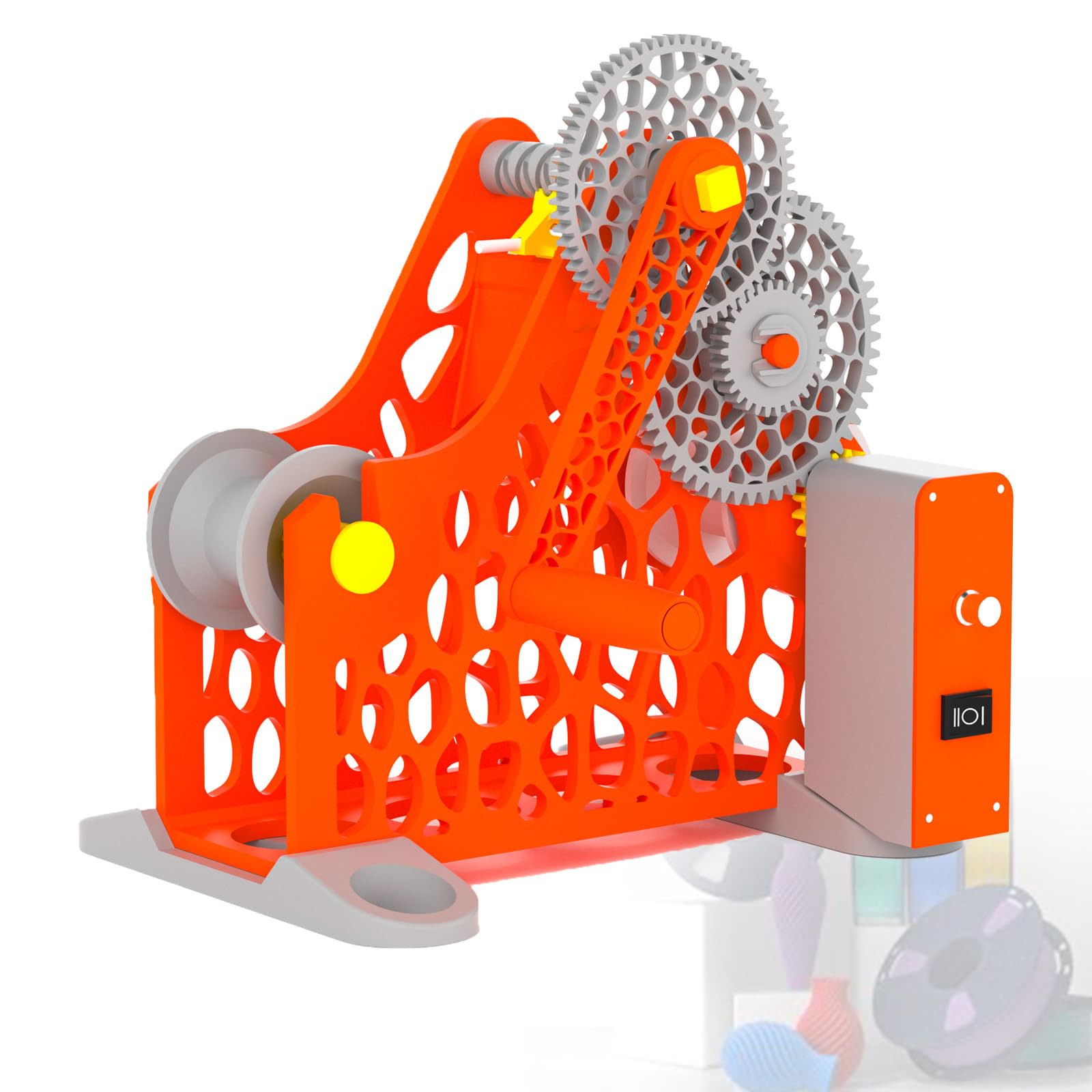 Nawijarka Szpul, Zwijacz Filamentu Do Drukarek 3d, RęCzna Elektryczna Nawijarka MateriałóW Eksploatacyjnych Z RóWnomiernym Prowadzeniem Drutu, Dla EntuzjastóW Druku 3d Orange-Electric