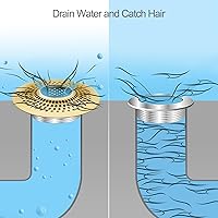 Vista 6 de LEKEYE Captador de Pelo de Drenaje de Ducha/Cubierta de Drenaje de Baño/Colador de Drenaje de Tina/Protector de Drenaje de Ducha (Bronce)