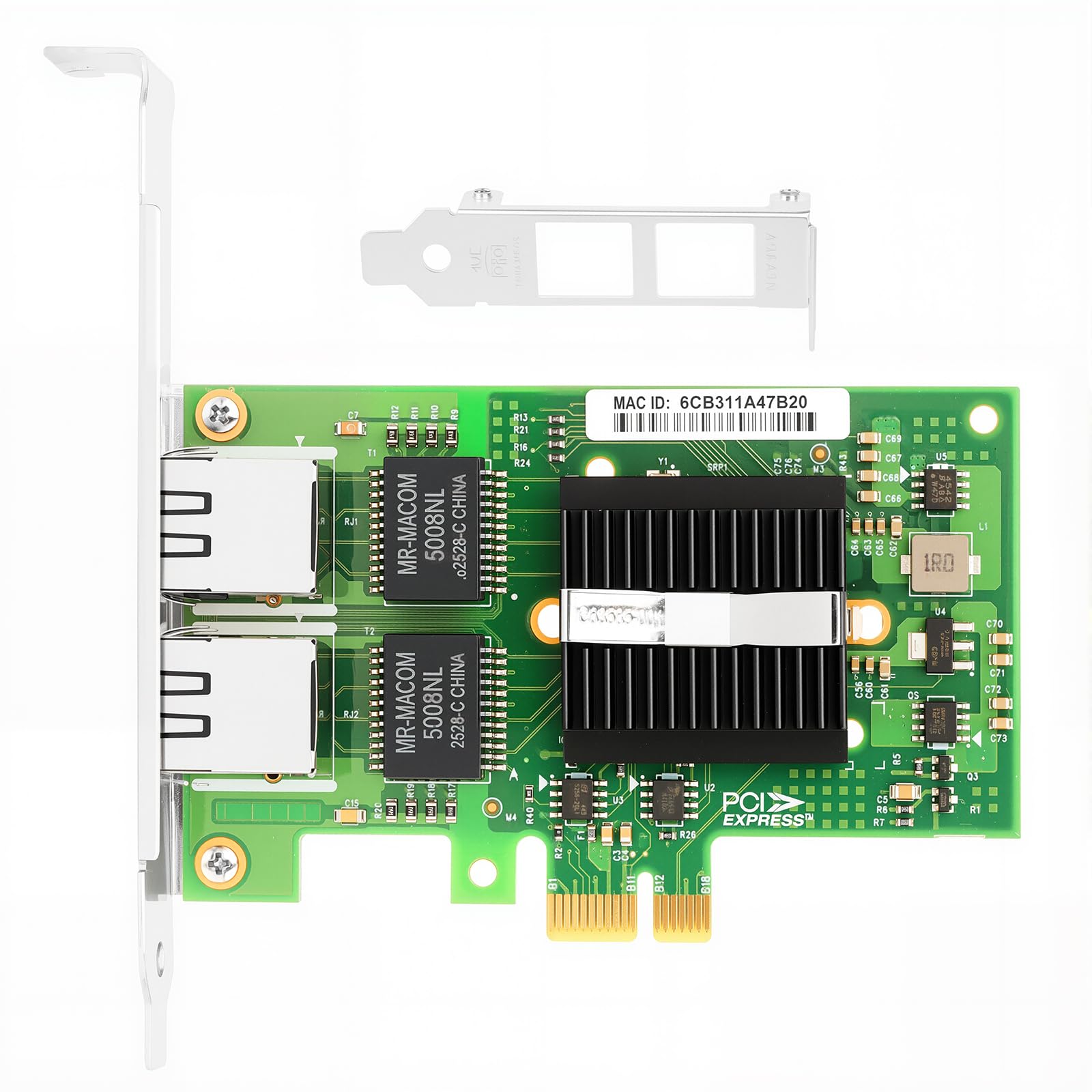PCIe Ethernet Network Card for Intel I350-T2 I350AM2 Chipset PCIe 2.1 x1 1Gb Dual Port RJ45 LAN Card Support Windows Server/Windows/Linux/VMware/ESX