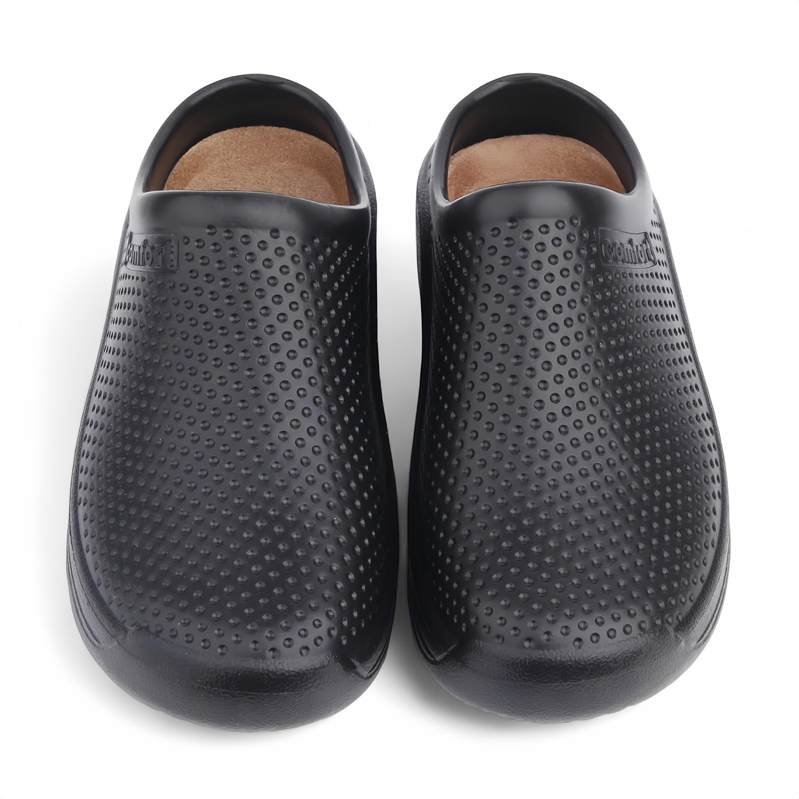 CHILLIFE Zoccoli Sanitari di Lavoro, Ospedale, Giardino, Cucina, Pantofole Donna, Punta Chiusa, Made in Portogallo, Nero , 38 EU