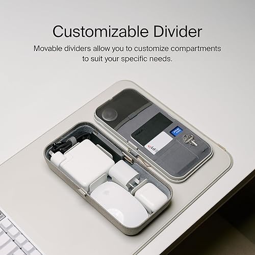 Miniatura 4 de Orbitkey Nest V2 - Organizador de escritorio portátil y personalizable con cargador inalámbrico integrado, carcasa de policarbonato con tela de