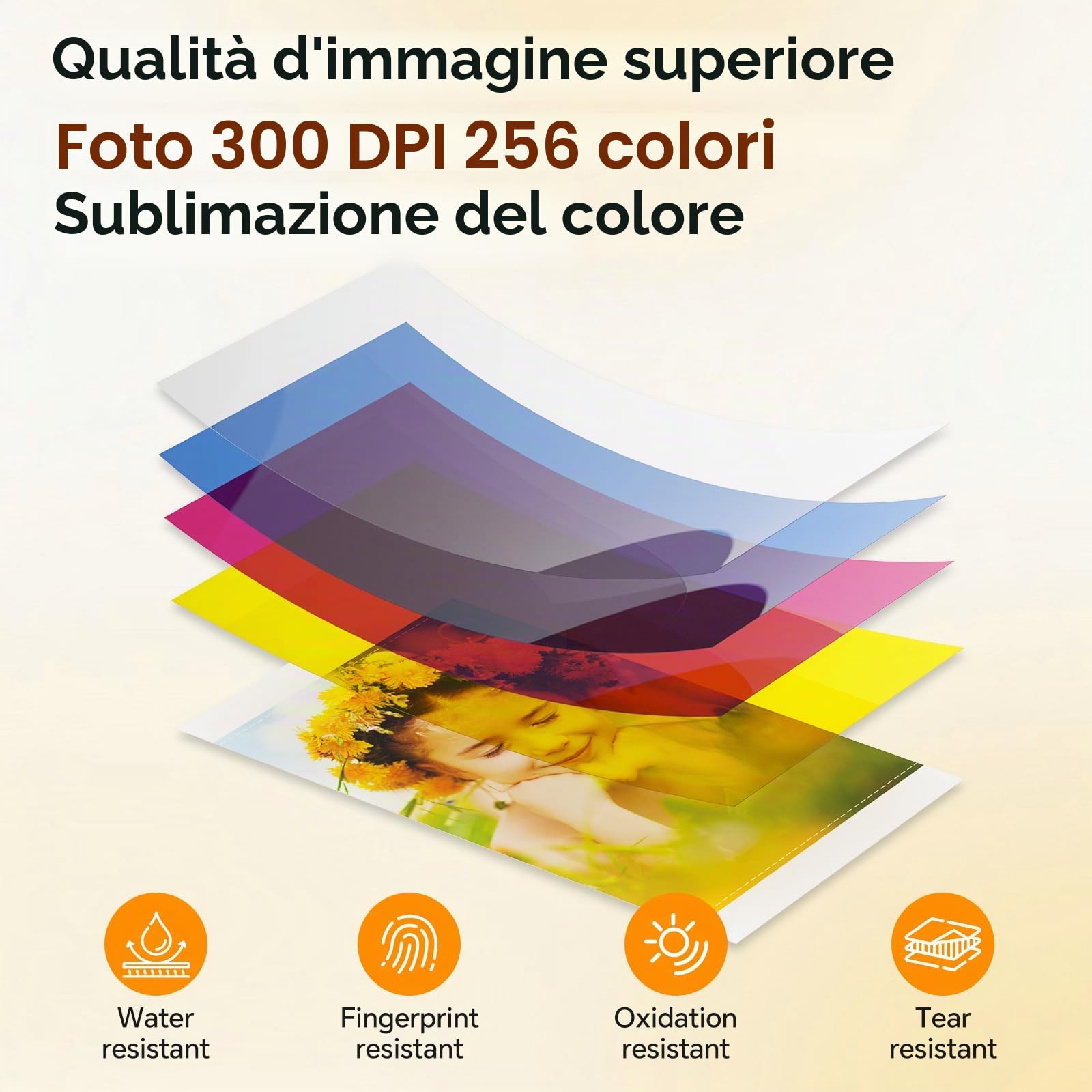 HPRT CP4100/CP4000L 4X6 Carta fotografica, 108 fogli e 2 nastri, Carta per stampante iDPRT CP4100/CP4000L Telefono WiFi Instant Color Picture Sublimation Carta per stampante